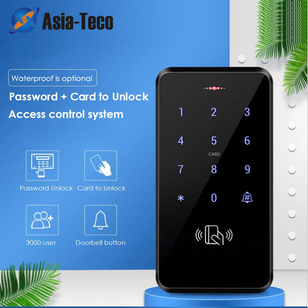 

Backlight touch keypad rfid door access control system Reader 125khz 13.56Mhz ip66 waterproof password access control reader