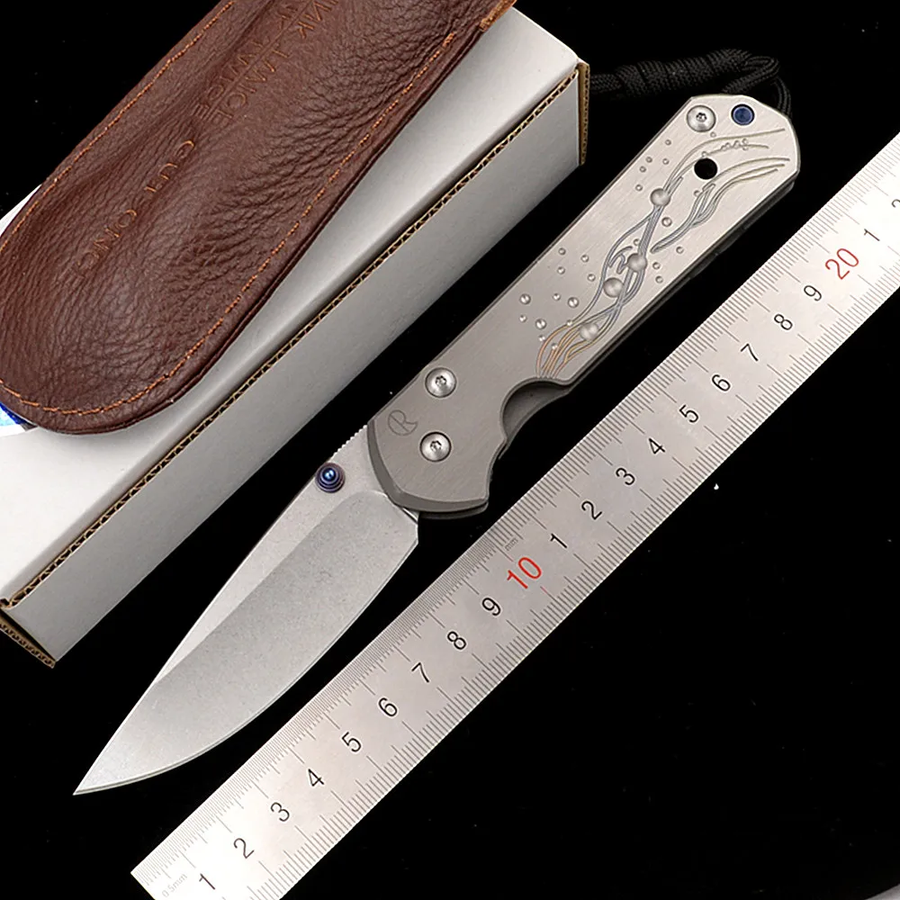 

JUFULE Ceramic Bearing Large Sebenza 21 Water Grass folding knife Titanium handle Tactical kitchen camp hunting S35vn EDC tool