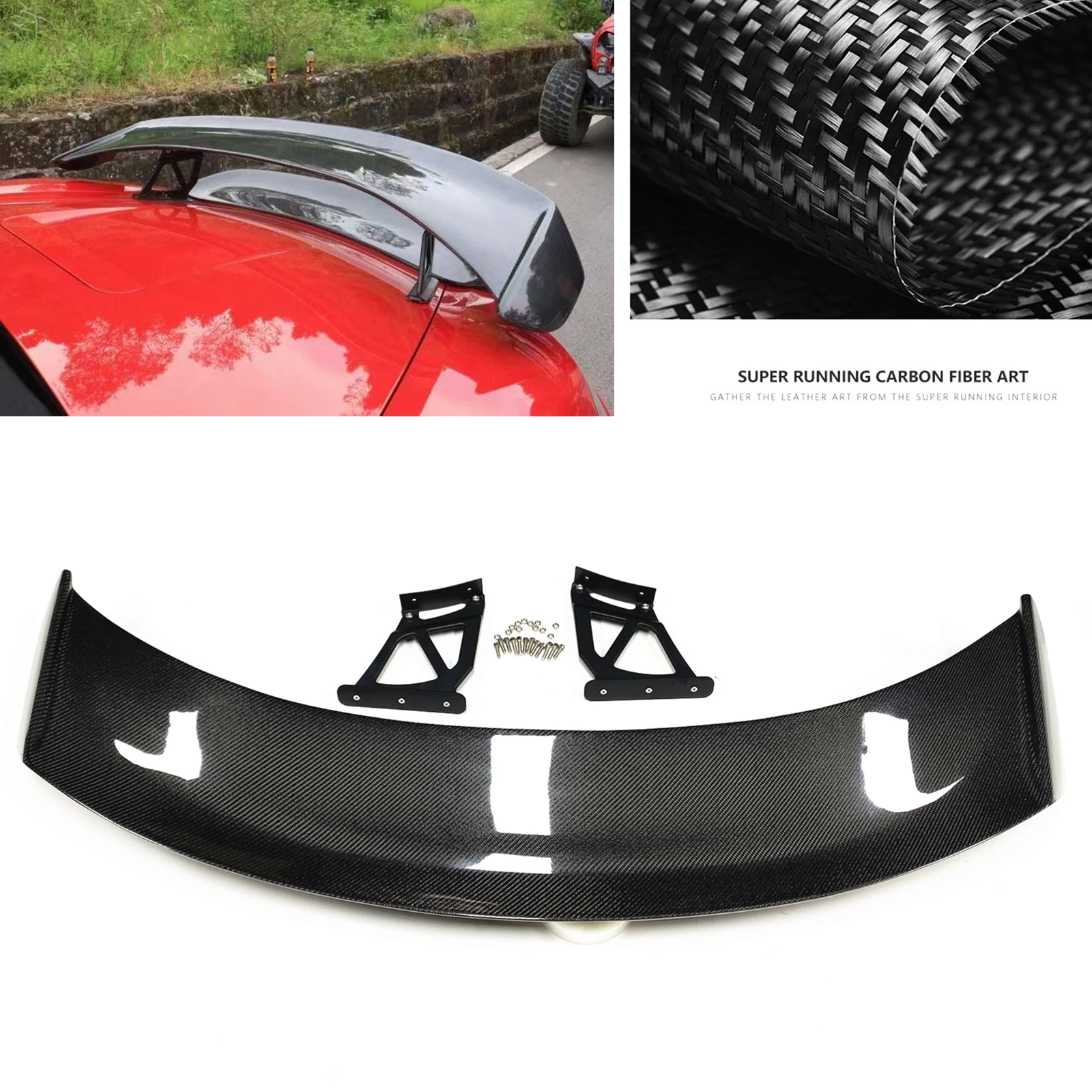 

For Porsche Cayman 718 981 987 997 998 911 Boxster GT4 2006-2019 Rear Spoiler Wing Carbon Fiber Trunk Lid Tailgate Splitter Lip