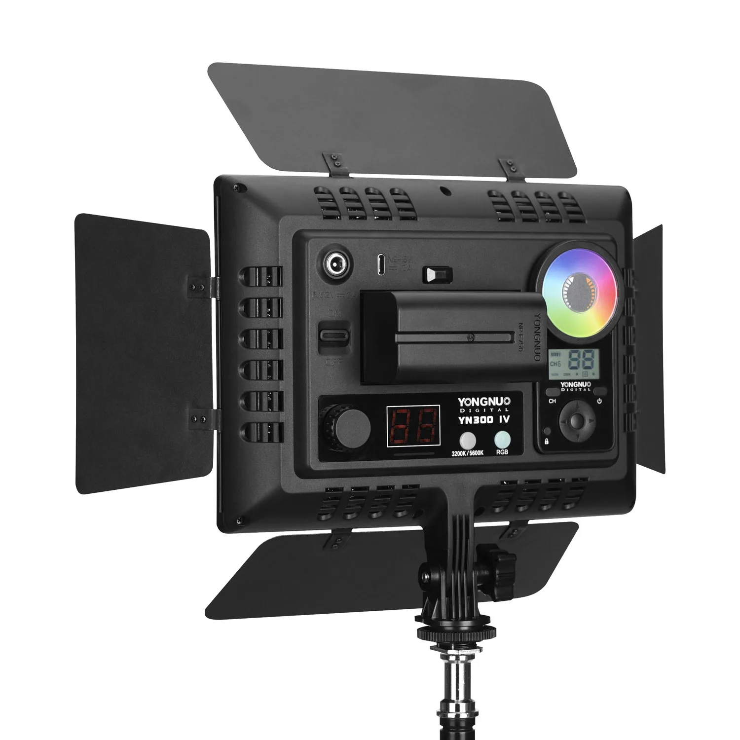 Yongnuo YN300 IV YN-300 IV RGB LED Video Light 3200k-5600K RGB Full-Color Camera Photo Lighting for Studio Video With AC Adapter