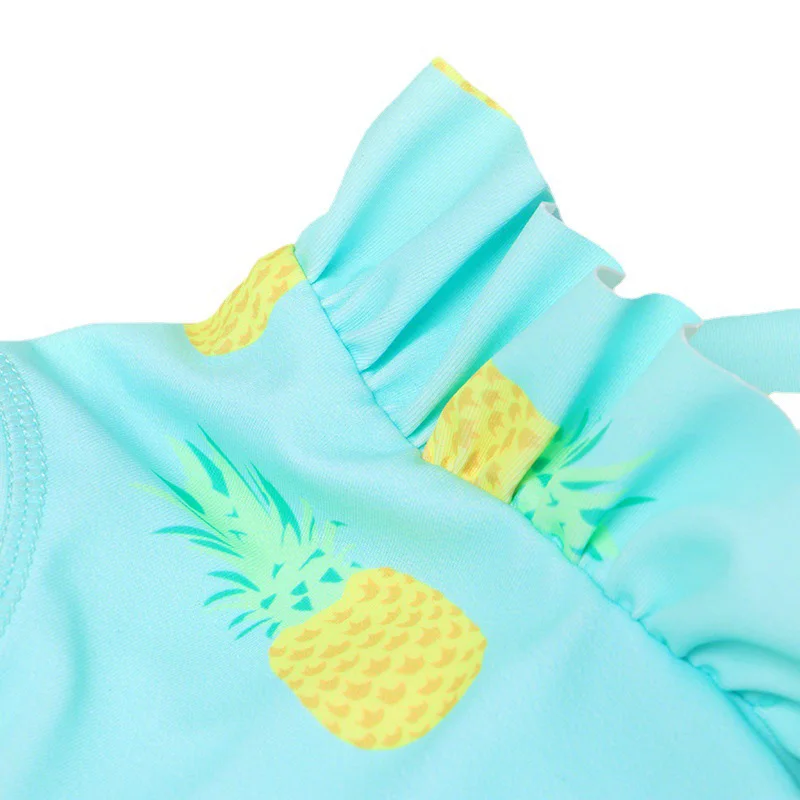 2-6 Years One Piece Girl Swimsuit Kids Bikini Set Baby Fruit Pineapple Print Children\'s Clear Simple Swimwear Bathing Suits