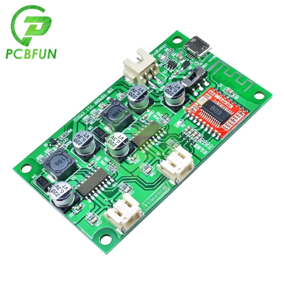 2-CH 2X 6W Stereo Bluetooth Amplifier Board Lithium Battery Powered AMP DC 5V 3.7V for Speaker Impedance 4Ω 6Ω 8Ω for Arduino