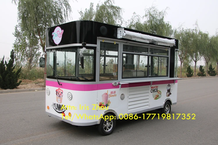 Commercial จีนไฟฟ้ารถบรรทุกอาหารมือถือน้ำแข็งครีมอาหารรถเข็นธุรกิจสำหรับขาย