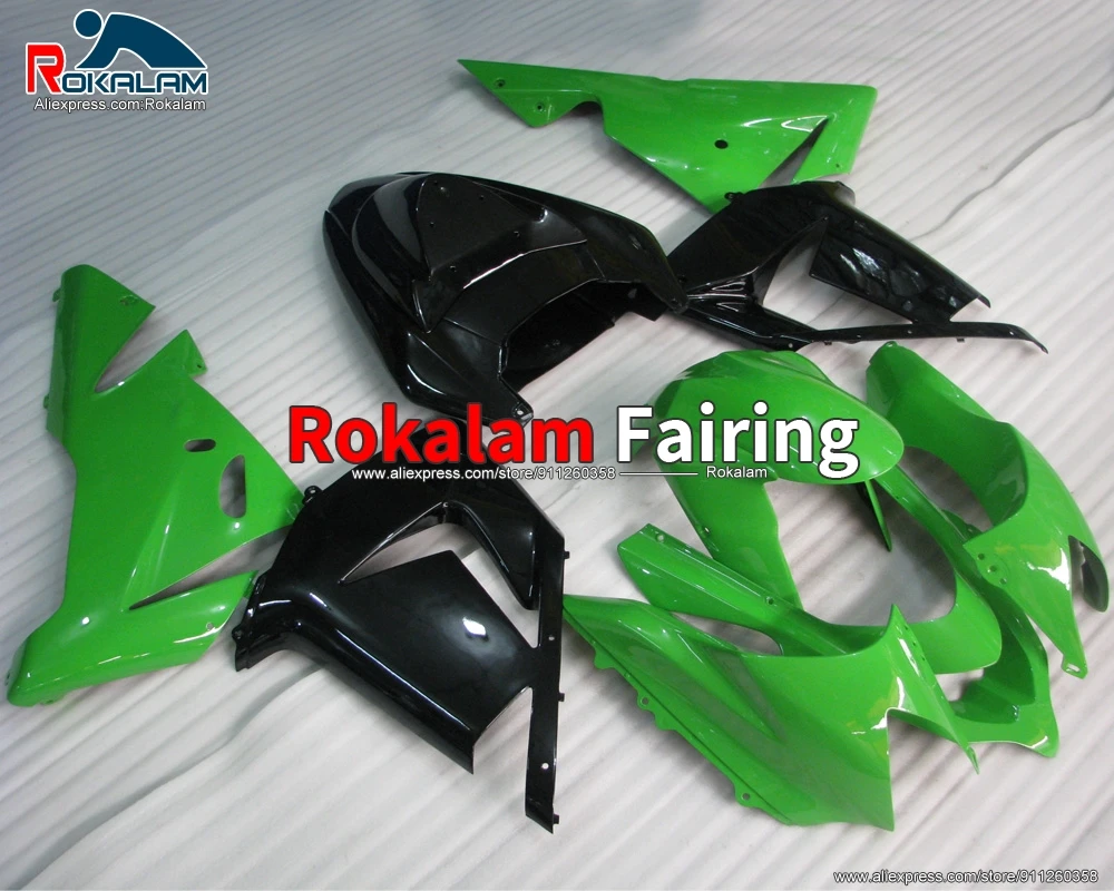 

Bodywork For Kawasaki ZX10R Ninja 2004 2005 ZX-10R 04 05 Green Black Motorcycle Fairing Kit (Injection Molding)