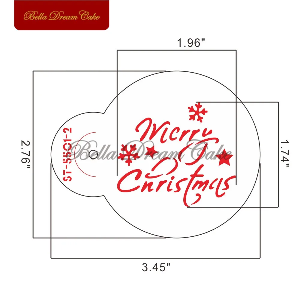 AK 5PCS/Set Christmas Series Cookies Stencils Coffee Template Mold  Macaron Biscuit Cake Stencil Cake Decorating Tools Bakeware