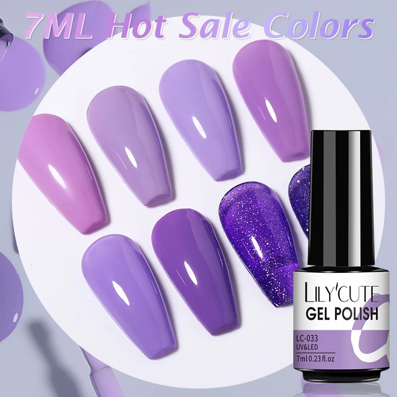 Lilycute Nail Gel Polish Uv Semi Permanente Ijs Paars Serise Nail Art Alle Voor Manicure Led Gel Base Top Coat gel Varnish Poolse