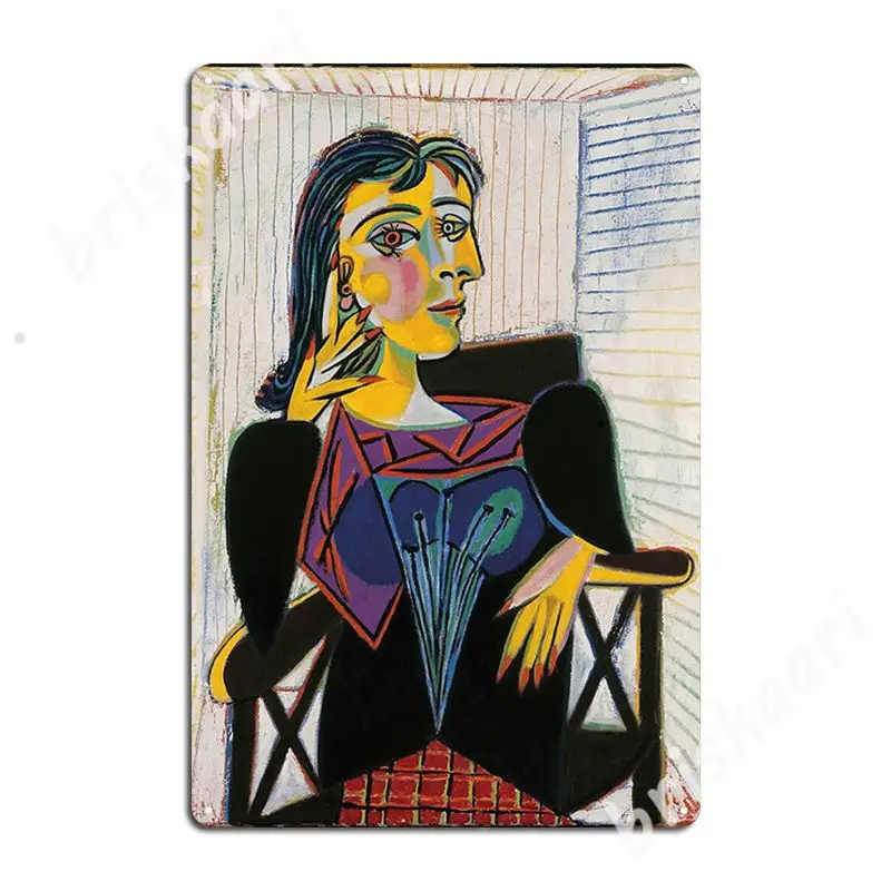 Pablo Picasso Portrait Of Dora Maar Wall Art Metal Signs Wall Decor Cinema Kitchen Bar Cave Funny Tin sign Posters