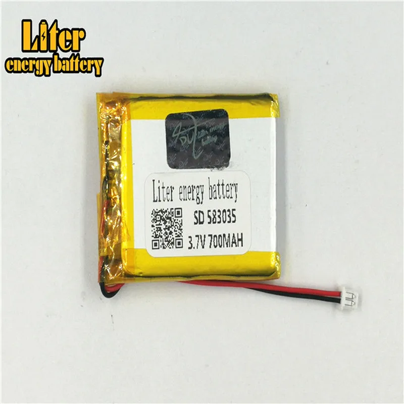 1.25MM 2pin connector 3.7V 583035 700mah High quality rechargeable lithium polymer battery