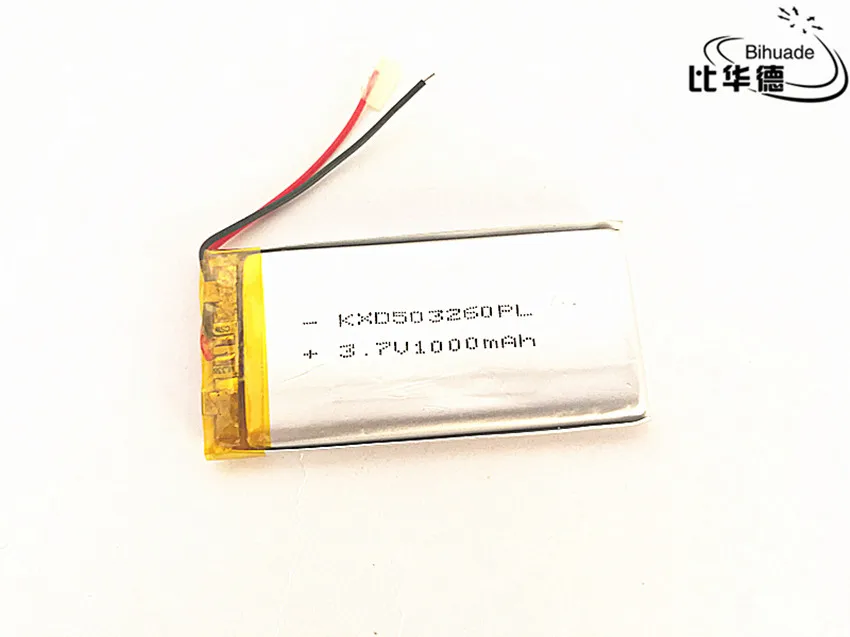 10pcs/lot 3.7V 1000mAh 503260 Lithium Polymer Li-Po li ion Rechargeable Battery cells For Mp3 MP4 MP5 GPS PSP mobile bluetooth