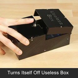 Wooden Useless Box Leave Me Alone Boring Box Turns Itself Off Funny Kids Toy Gift for Children Interactive Toys Desk Decoration