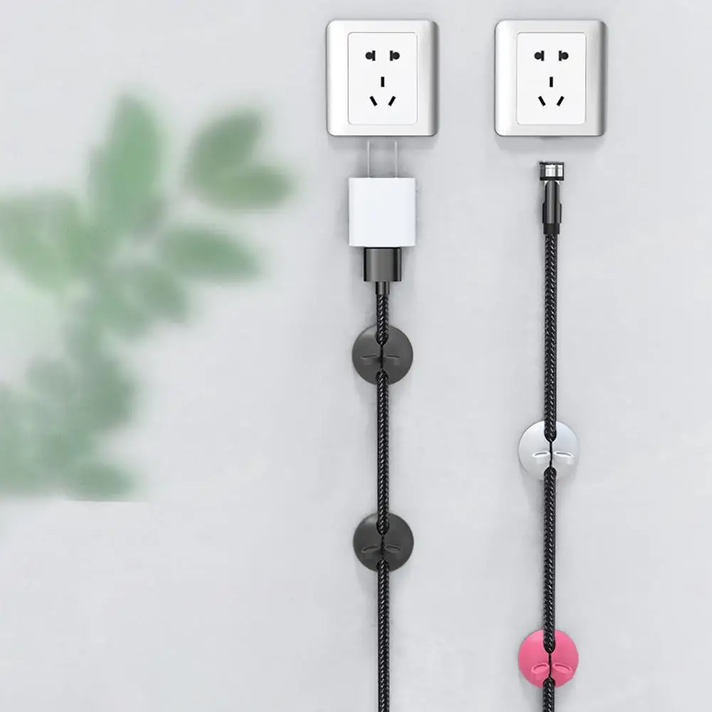 3Pcs/Set Punch-free Silicone Cable Holder Rabbit Ear Data Cord Management Clip Self-adhesive Cable Winder Clip Cable Organizer