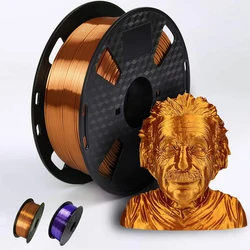 3D Printer Filament Silk PLA 1.75mm 250g/500g/1KG Metallic Feel Shiny 3D Printing Material Purple/ Copper Filament Gold Silver
