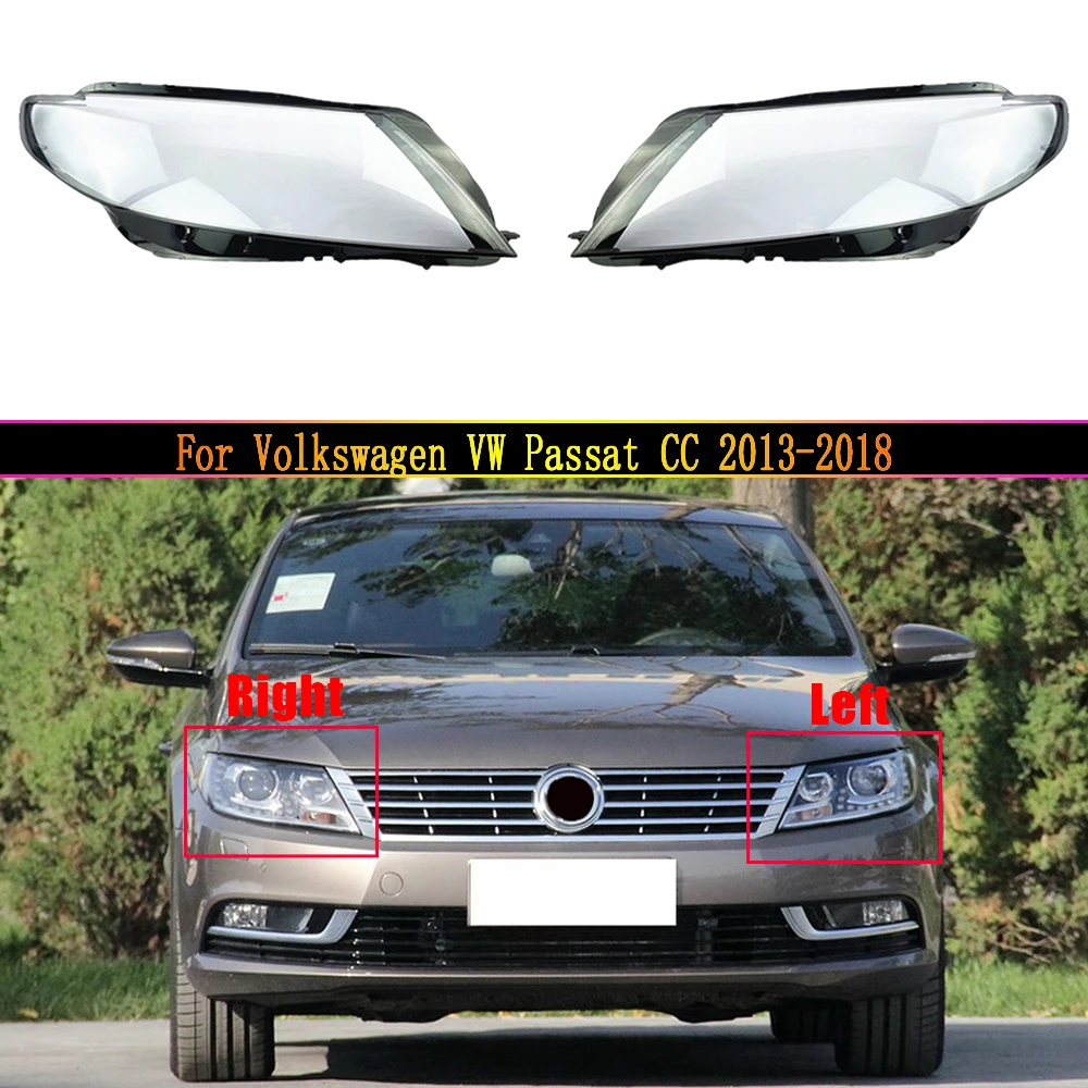 Headlamp Lens For Volkswagen VW Passat CC 2013 2014 2015 2016 2017 2018 Headlight Cover Car Headlamp Clear Lens Auto Shell Cover