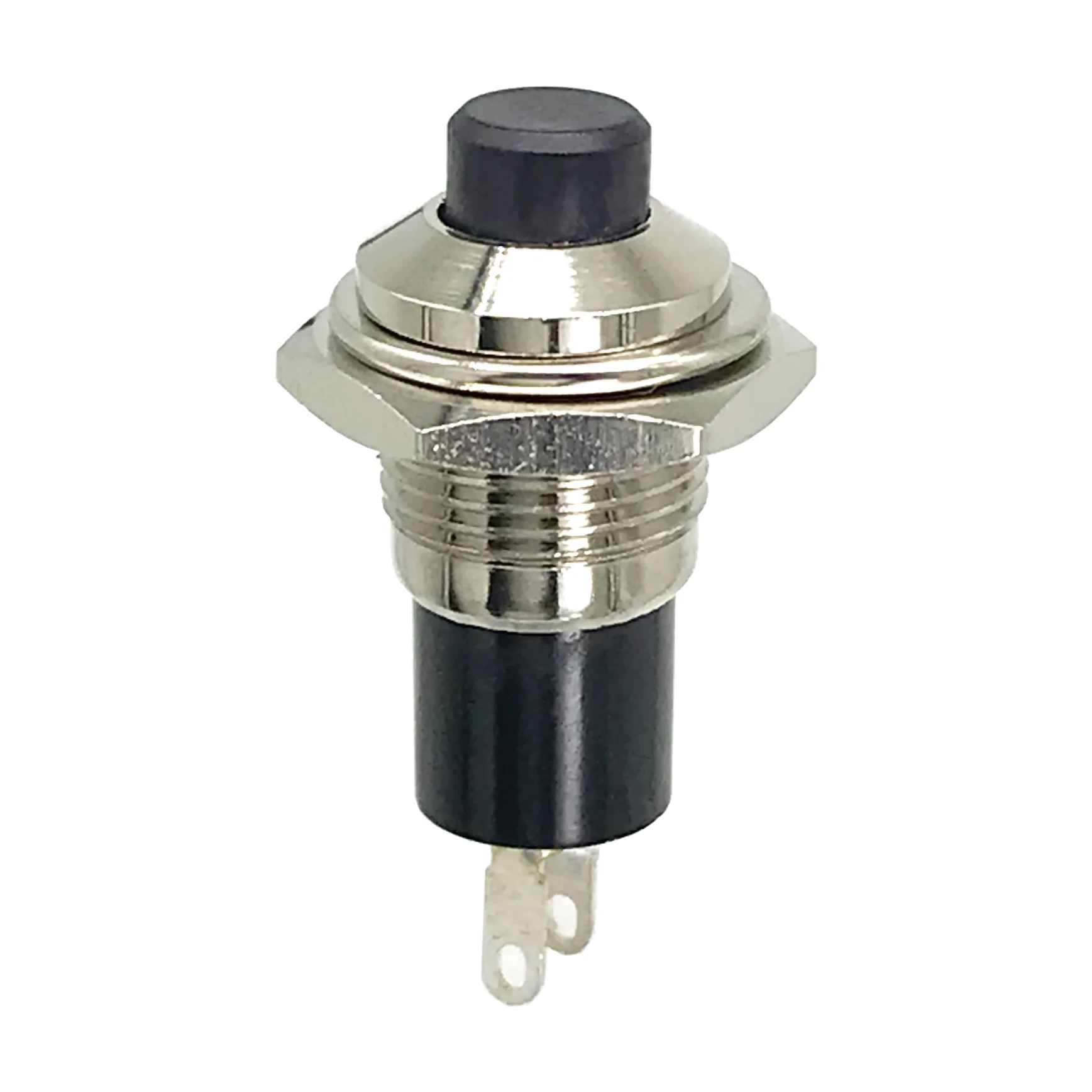 Sell - Off 10Mm Ronde Drukknop Verzilverd 2-Pin Rood Zwart Self - Reset no/Nc Computer Verlichting Automotive Power