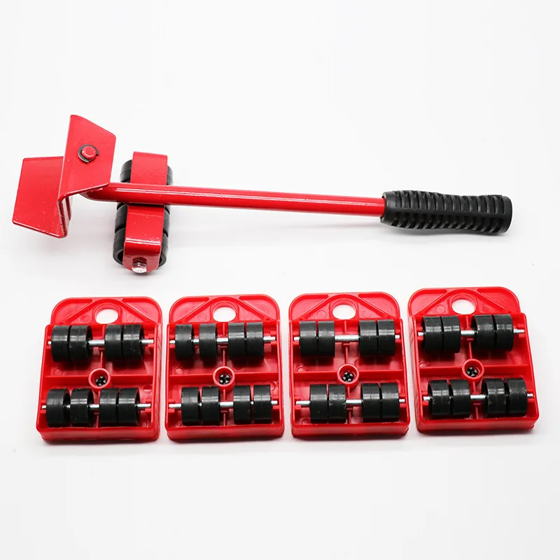 5Pcs Professionale Mobili di Trasporto Sollevatore strumento Set Pesante Animali In Movimento Utensili A Mano Set Ruota Bar Mover Dispositivo