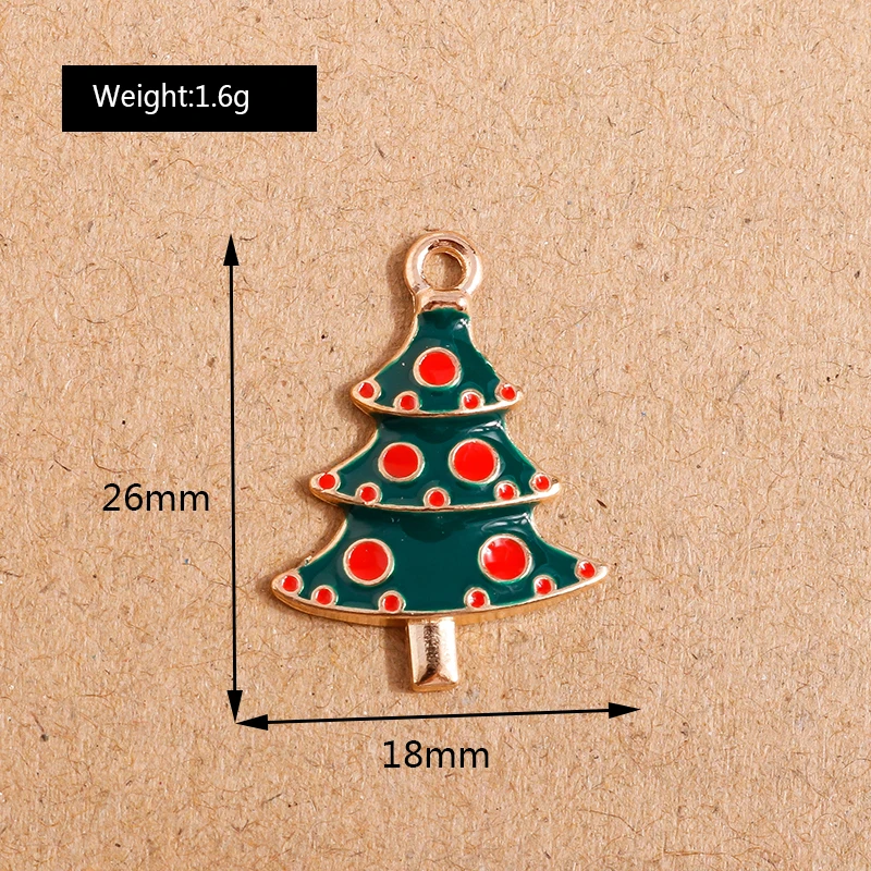 10 Stück Mix süße Emaille-Weihnachtsanhänger für die Schmuckherstellung, Weihnachtsbaum, Hirschglocke, Charms-Anhänger für Halsketten, Ohrringe, Geschenke – Detail 26