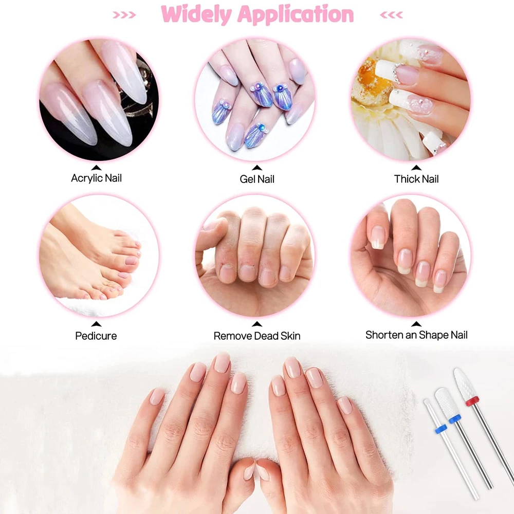 7Pcs เซรามิคใบเลื่อยชุดสำหรับเล็บ Professional เจลที่กรอเล็บ Bit เครื่องมือ Sander Tip