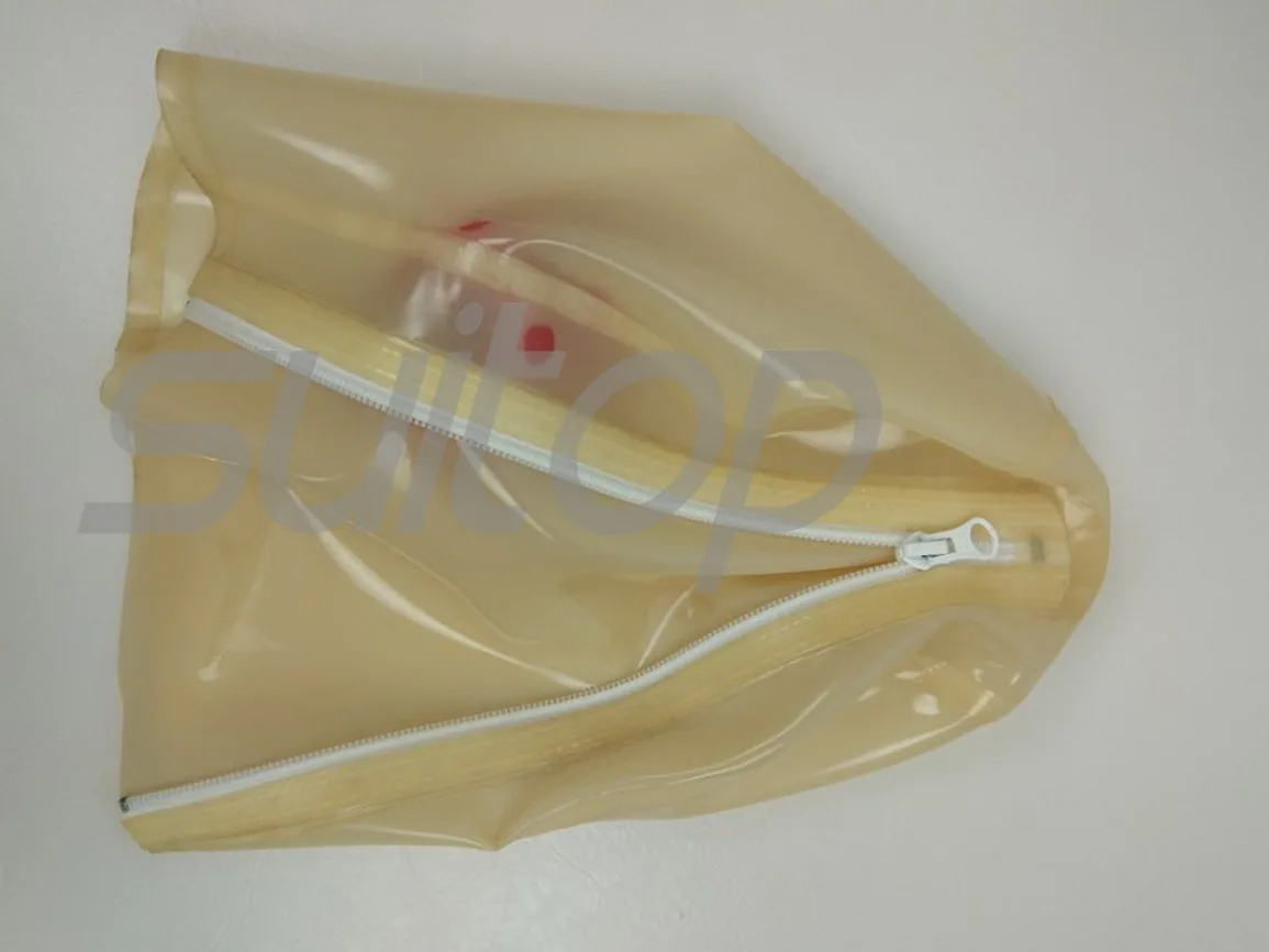 New Suitop Attached mouthpiece and nose tube transparent adults\' latex hood bdsm made of 0.4mm thickness natural latex materials