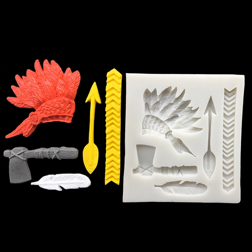 Indian Aboriginal Elements Silicone Mold Sugarcraft Chocolate Cupcake Fondant Cake Decorating Tools