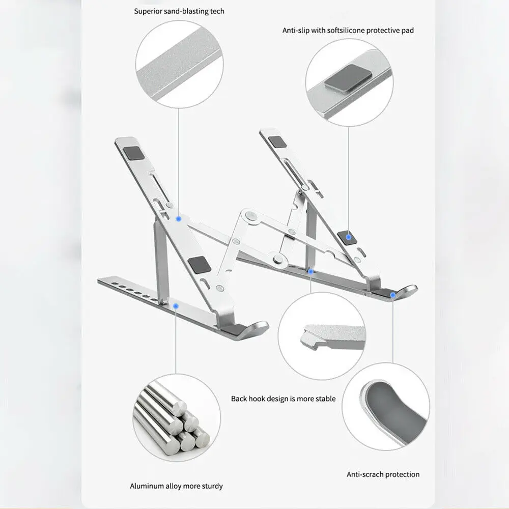 Verstelbare Draagbare Laptop Stand Tablet Computer Klaptafel Hoge Kwaliteit Aluminium Computer Bureau