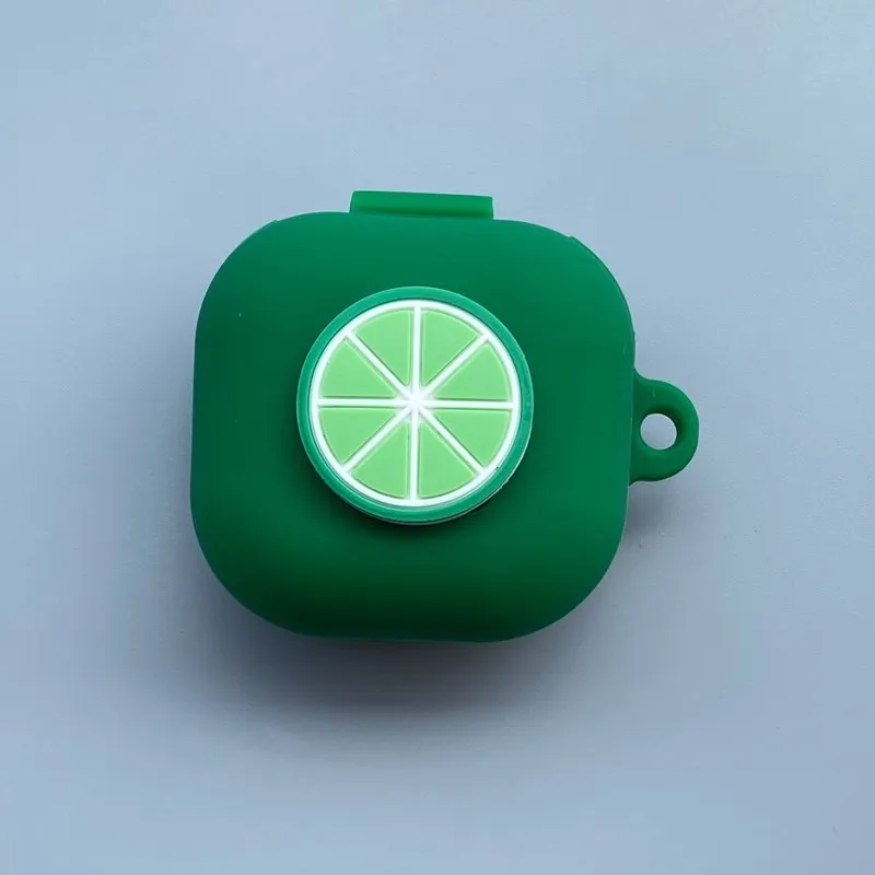 Cartoon Silicone Protective Case for Samsung Galaxy Buds Live 2020 Wireless Bluetooth Earphone Fruit Cover Anti-lost Finger Ring