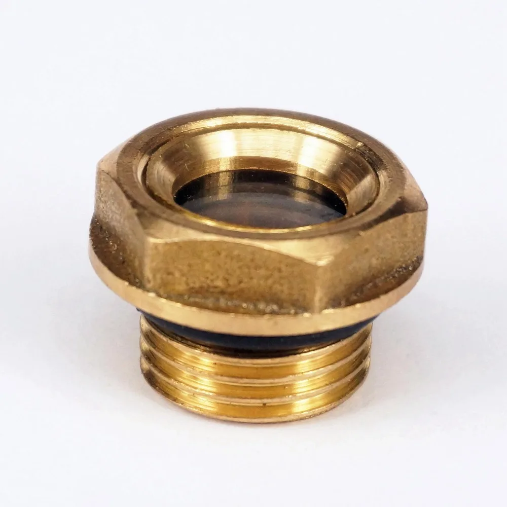 Sizes Metric BSPP Thread Male Brass Oil Level Sight Glass Window Hex Head For Air Compressor Gearbox
