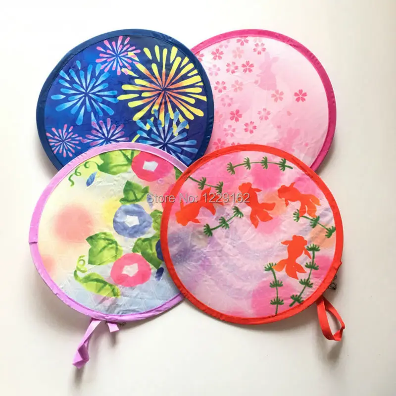 Free shipping (8pcs/lot)Colorful Nylon Portable Folding Fan for party gift Fan cool summer lovely hand fan/Flying disk