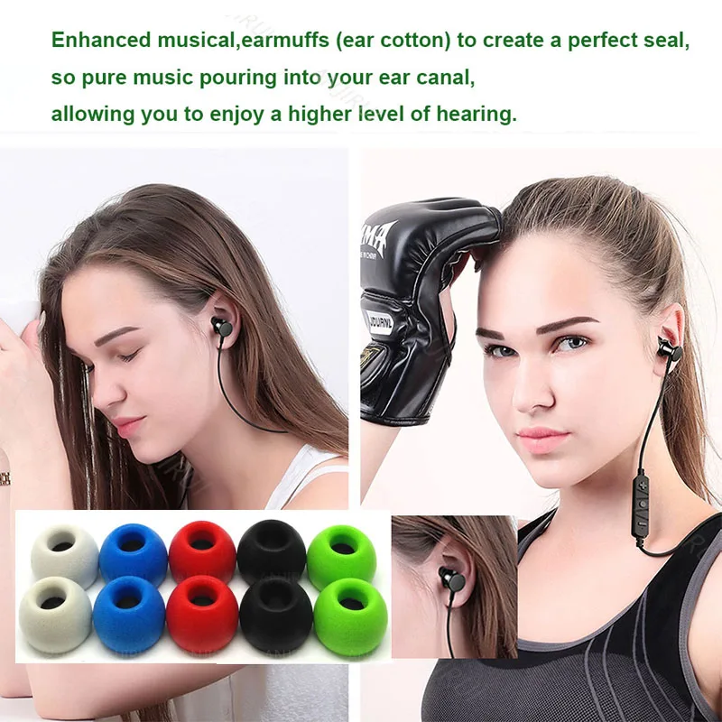 2Pairs ANJIRUI TS-400 M Ear Pads 4.9mm 12.5mm Foam Tips For in-ear Earphone Headset earphones Enhanced Bass C set Ear Pads