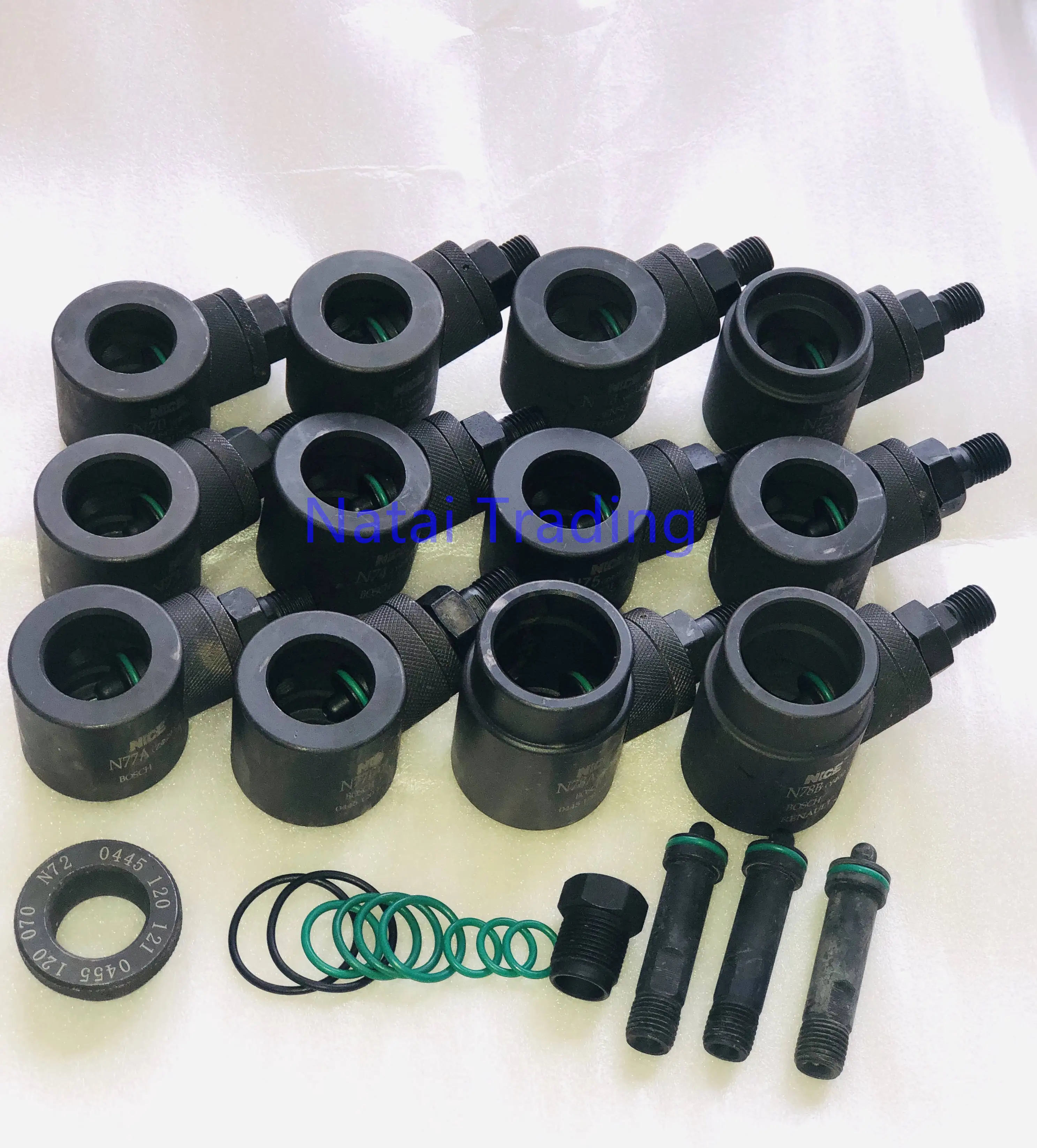 12pcs diesel common rail injector clamp fuel injector nozzle Fixture Repair Tool for Bosch Denso and Renault