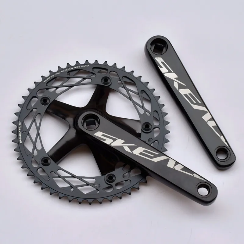 

SKEACE Fixed Gear Bike Crankset Aluminium 49T Chainring Track Bicycle Parts Square Hole 165mm Crankarm BCD144 Bicycle Pieces