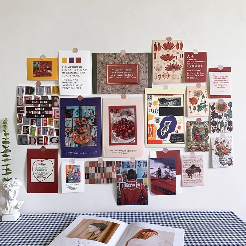 Ins Nordic Vintage Slaapkamer Muur Decoratieve Poster Kaart Creatieve Diy Home Decor Achtergrond Muurstickers Foto Props 20 Vellen