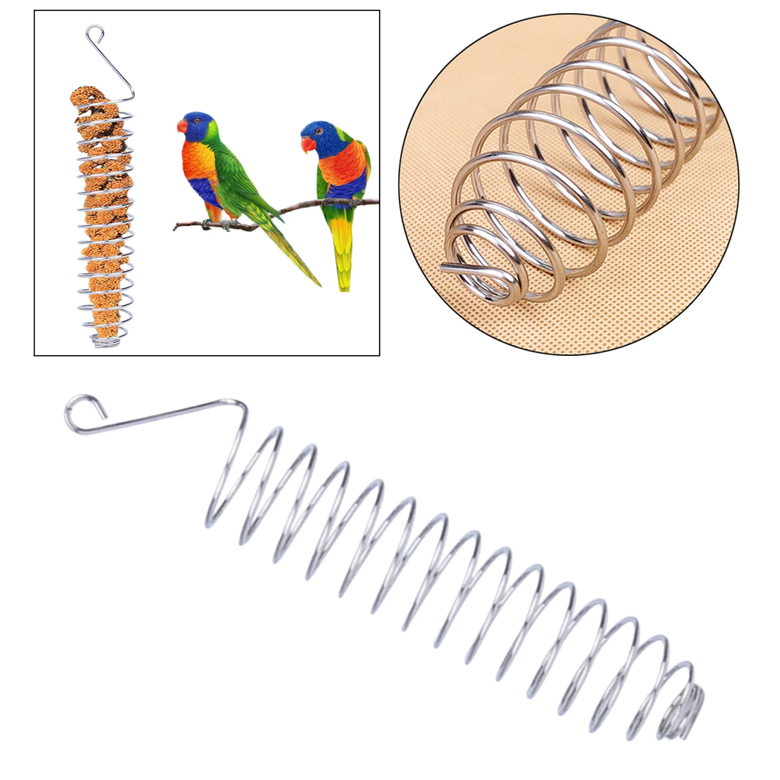 Mangeoire à oiseaux polyvalente en acier inoxydable, mangeoire à perroquets, fournitures d'alimentation pour animaux de compagnie