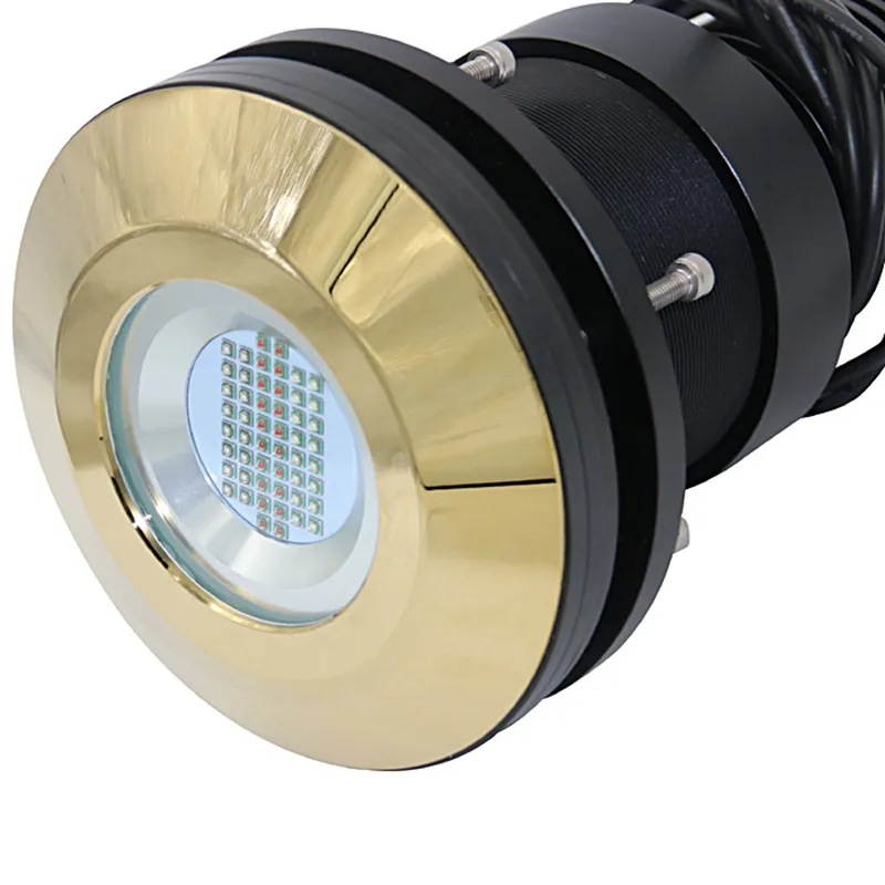 Bronze Thru-Hull Superyacht Thru Wall 120W 150W White RGB RGBW Wireless Remote Control Marine Transom Boat LED Underwater Light