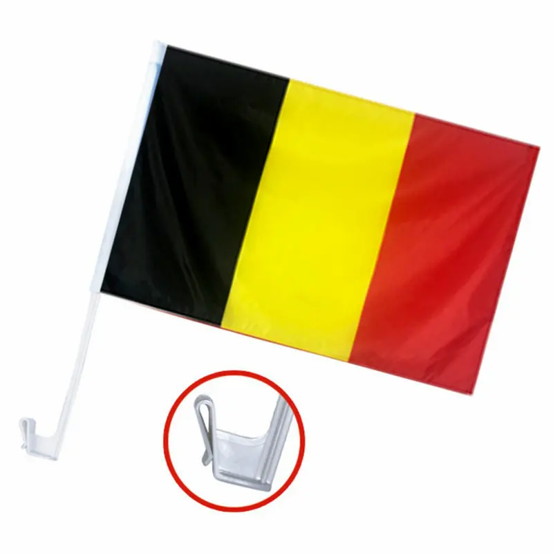 ZXZ 30x45cm custom design car flags Blank Sublimation window mini car flag with plastic flagpole for decoration