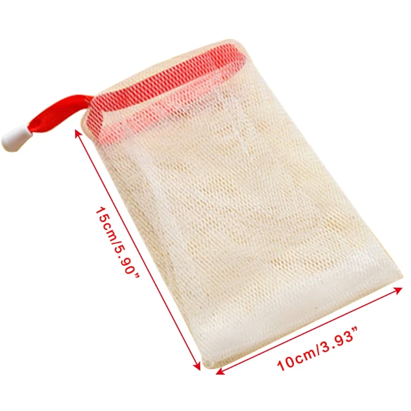 Bolsa de jabón de malla Exfoliante para mujeres y niñas, bolsa de espuma de burbujas de doble capa, red de ahorro de jabón, bolsas con cordón