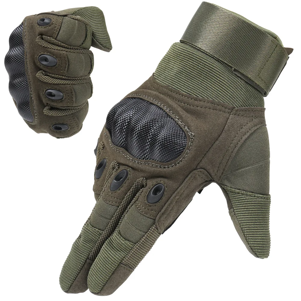 Hard Case Outdoor Tactical Gloves Carbon Fiber Motorcycle Riding Sports Fitness Full Finger Gloves Mountaineering