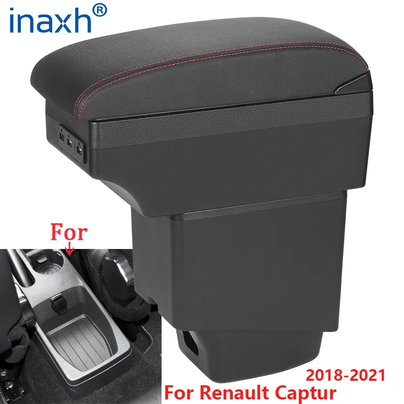 Car Armrest For Renault Captur Armrest box 2018 2019 2020 2021 Car Accessories Storage box Interior Parts details USB