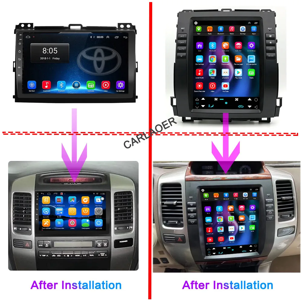 トヨタランドクルーザープラド120 2003-2009ための車のandroid 10