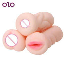 OLO-masturbador masculino de Garganta Profunda realista 4D, Vagina Artificial, boca, Anal, erótico, Sexo Oral, Juguetes sexuales de silicona para hombres