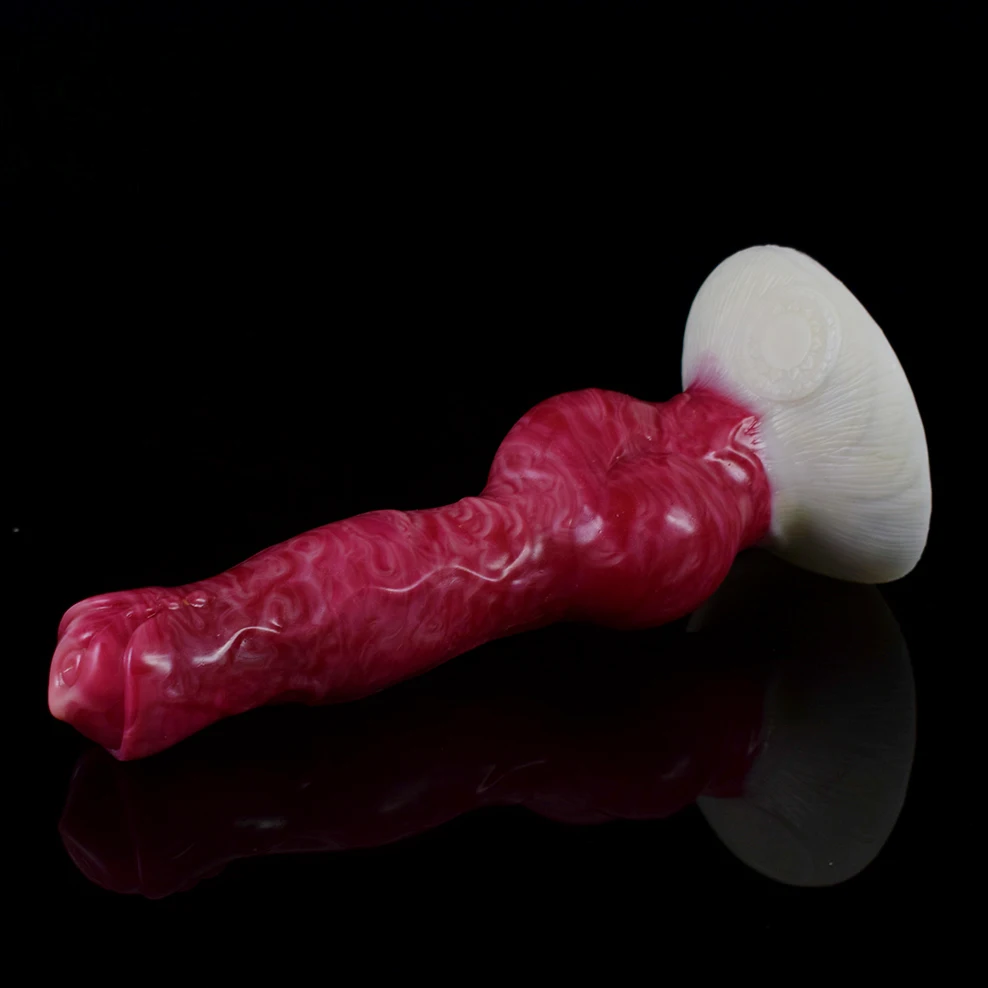 FAAK 2022 New Animal Dog Knot Dildo With Sucker Multi Color Vagina Stimulate Anal Plug Silicone Fake Penis for Beginners Sex Toy