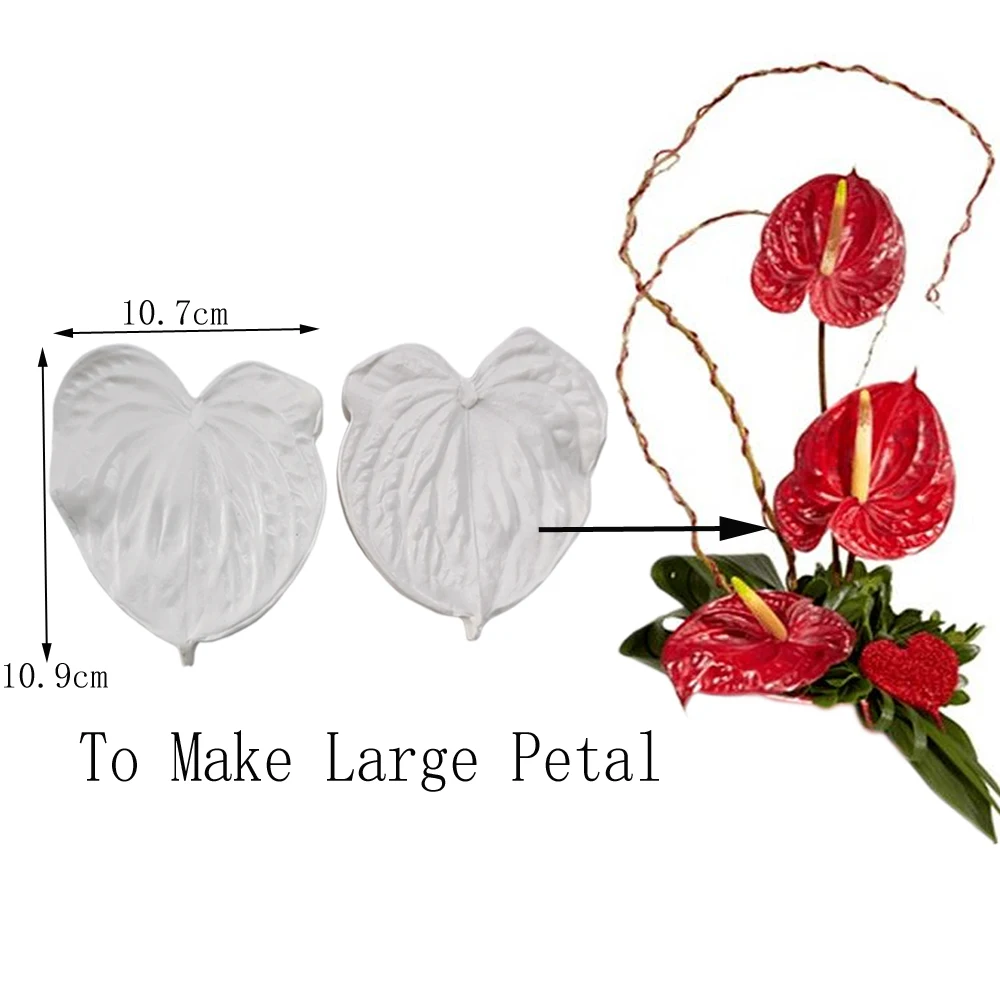 2PCS Large Anthurium Flower Petal Silicone Mould Cake Decorating Tool Fondant Gumpaste Mold,Sugarcraft,Kitchen Gadge M2823