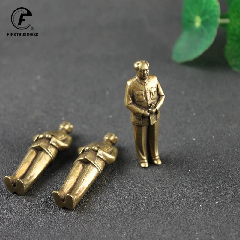 Pure Copper Crafts Chairman Red leader Mao Ze Dong Figurine Living Room Decor Car Ornaments Home Furnishings Decoration keychain