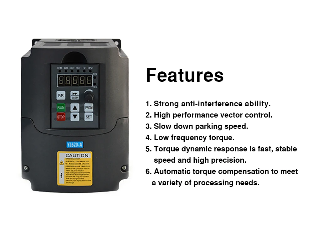 2.2กิโลวัตต์,220V High-End เวกเตอร์มอเตอร์อินเวอร์เตอร์อินพุทเฟสเดียวสามเฟส Output