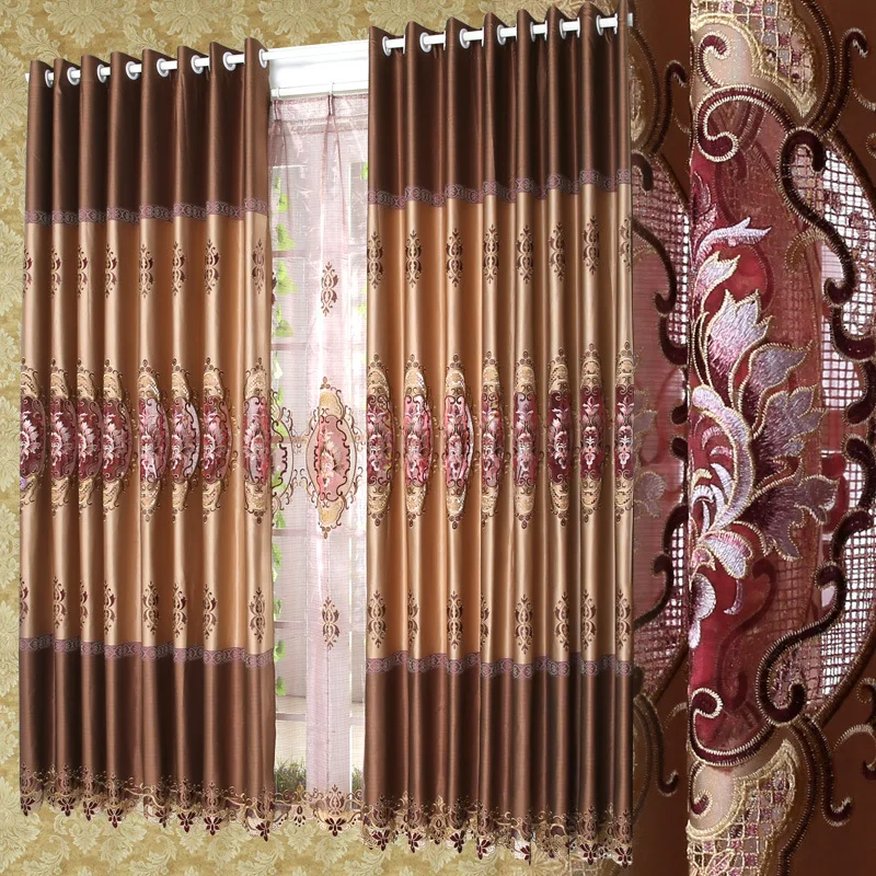 Fabric Elegant Luxury Blackout Curtains For Living Room Pink Blinds Jacquard Drapes Damask European Window Treatments Panels