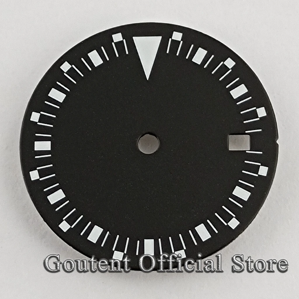 Goutent Sterile 29mm Black White Watch Dial fit ETA2836 2824 MINGZHU 2813 3804 MIYOTA 8215 821A 8205 Luminous Watch Face