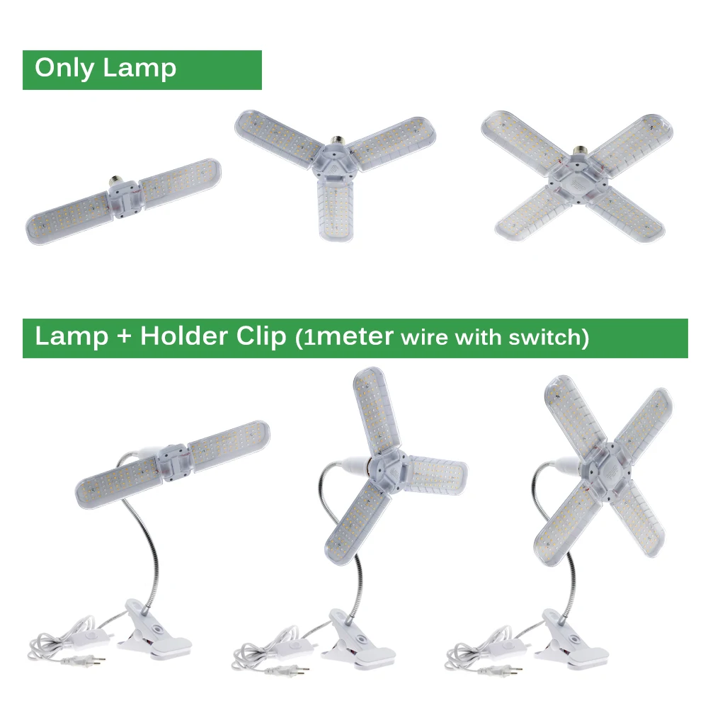 طوي LED تنمو ضوء الطيف الكامل E27 Phytolamp ورقة على شكل تشوه تنمو المصباح الكهربي للنباتات الداخلية الدفيئة الشتلات