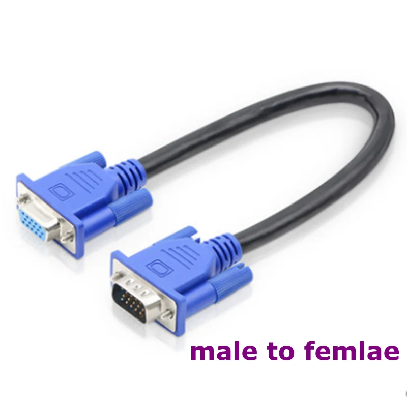 0.25m HD 15Pin VGA D-Sub Short Video Cable Male to Male M/M Male to Female and Female to Female for Computer Monitor TV