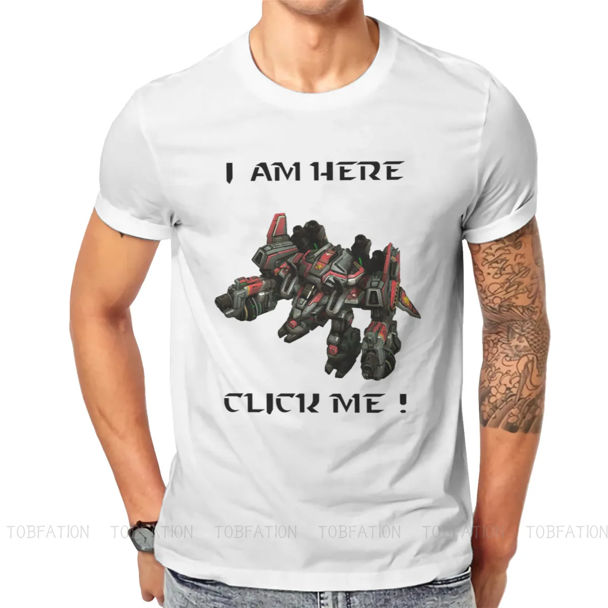 StarCraft Game I am Here T Shirt Vintage Teenager Grunge High Quality Tshirt Large Crewneck Short Sleeve