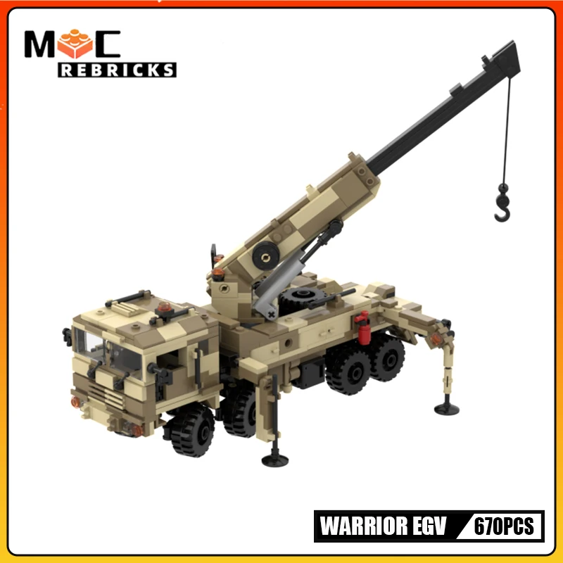 

MOC Building Block WARRIOR Car Military Engineering vehicle crane Loadable figures Soldier Bricks Toys Kid Toys XMAS Gifts