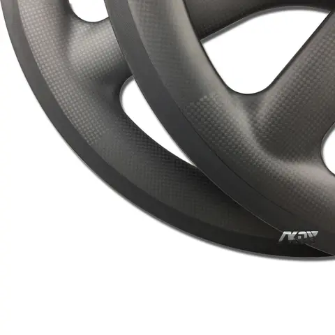 Carbon Trispoke 20 451 Hjulset V-broms 48 mm djupa Mini Velo kolfiberhjul 451 slanglöst redo överdimensionerade 20/22 tums hjul 10 best sales 22-tums hjul - №1